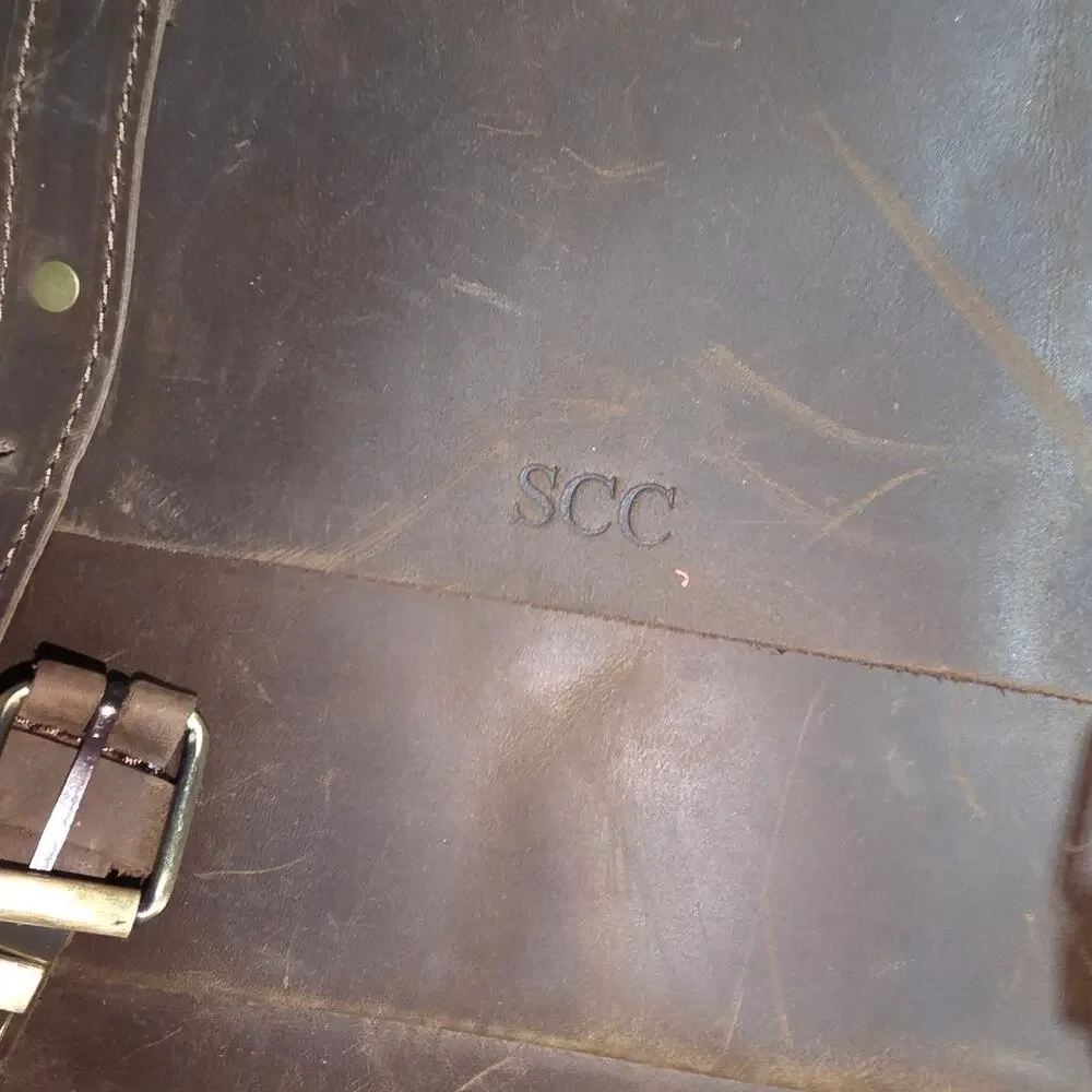 UNIVERSE FULL GRAIN LEATHER  LAPTOP MESSENGER BAG (NO STRAP)